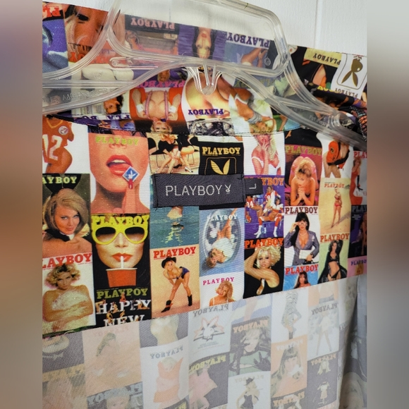 Iconic Vintage Playboy Bunny Magazine Centerfold Button Up Dress Shirt NWOT SZ L - Picture 7 of 14